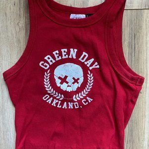 Green Day Cropped High Neck Tank Top